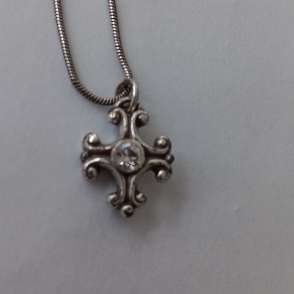 Brighton Cross necklace, 2 sided, reversible, Rhinestone, 16" with extender. - Picture 2 of 7